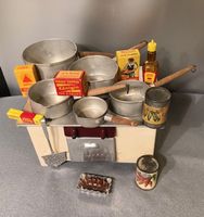 ‼️nun = 31.- Fr.‼️Blech Pfannenset -50iger - antike P`küche